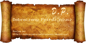 Debreczeny Petróniusz névjegykártya
