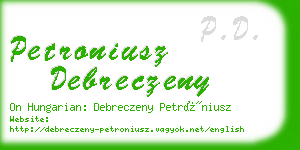 petroniusz debreczeny business card
